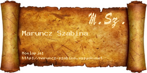 Maruncz Szabina névjegykártya